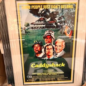 Caddyshack Movie Poster framed and autographed by Chevy Chase